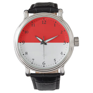 Indonesische Flagge Armbanduhr