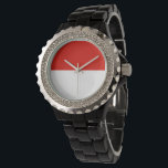 Indonesische Flagge Armbanduhr<br><div class="desc">Ein ideales Geschenk für alle,  die Patrioten ihres Landes sind!</div>