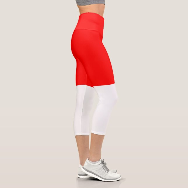 Indonesische Flagge Capri Leggings (Rechts)