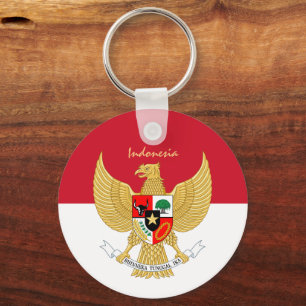 indonesische Flagge, Emblem und Urlaub in Indonesi Schlüsselanhänger