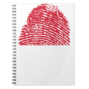 indonesische Flagge Fingerprint Landespreis Notizblock