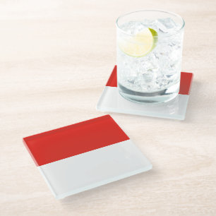 Indonesische Flagge Glasuntersetzer