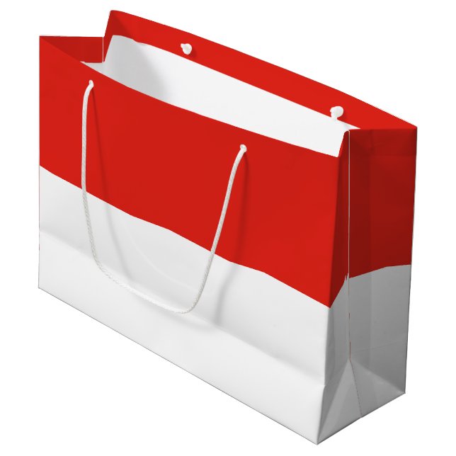 Indonesische Flagge Große Geschenktüte (Vorderseite Schrägansicht)