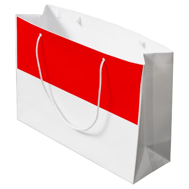 Indonesische Flagge Große Geschenktüte (Rückseite Schrägansicht)