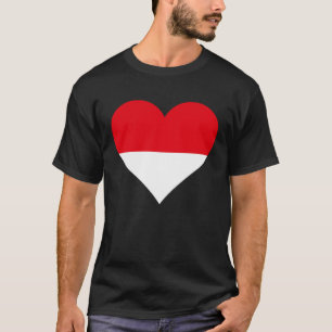 Indonesische Flagge Herz Indonesien Geschenke Lieb T-Shirt