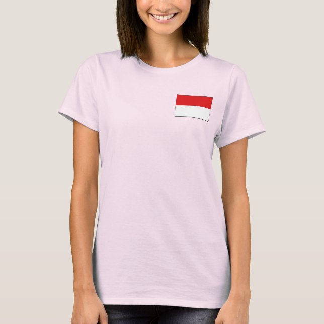 Indonesische Flagge + Karte T - Shirt (Vorderseite)