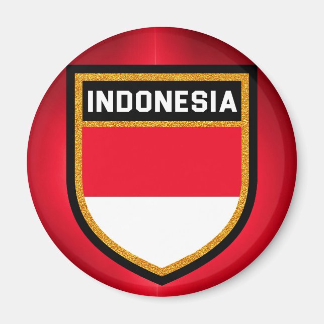 Indonesische Flagge Magnet (Vorne)