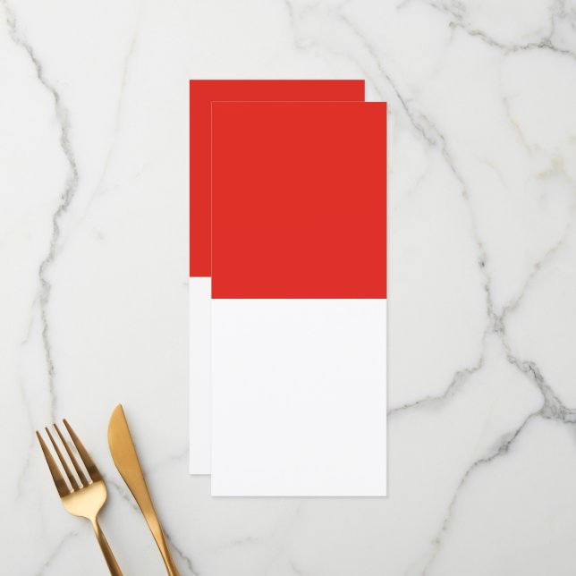 Indonesische Flagge Menükarte (Vorderseite/Rückseite Beispiel)