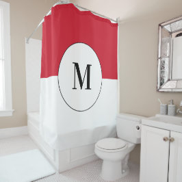 Indonesische Flagge mit benutzerdefiniertem Text Duschvorhang