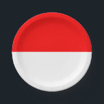 Indonesische Flagge Pappteller<br><div class="desc">Patriotische Flagge Indonesiens.</div>