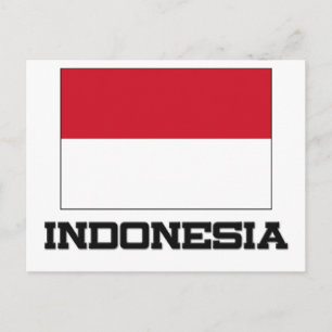 Indonesische Flagge Postkarte