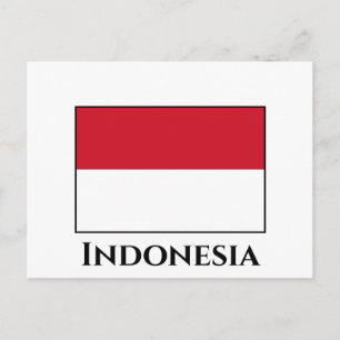Indonesische Flagge Postkarte