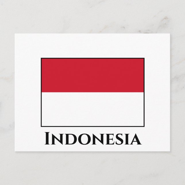 Indonesische Flagge Postkarte (Vorderseite)