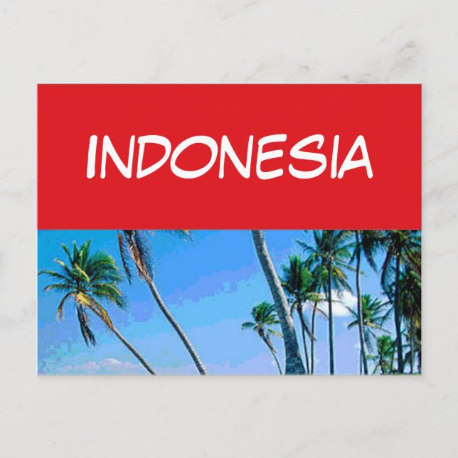 Indonesische Flagge Postkarte (Vorderseite)