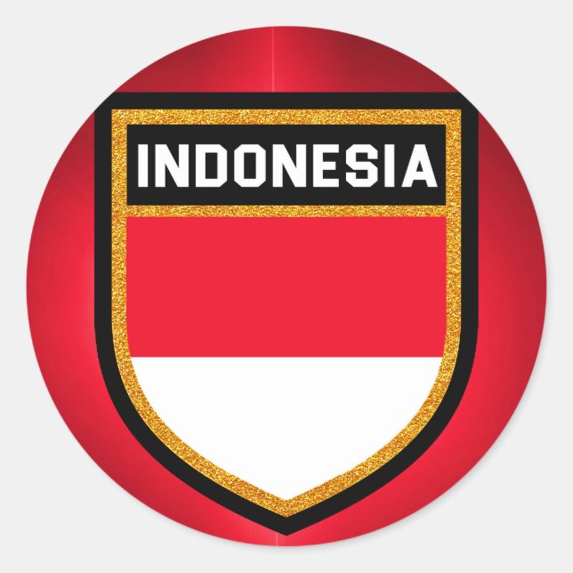 Indonesische Flagge Runder Aufkleber (Vorderseite)