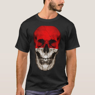 Indonesische Flagge Skull Indonesische Roots Proud T-Shirt