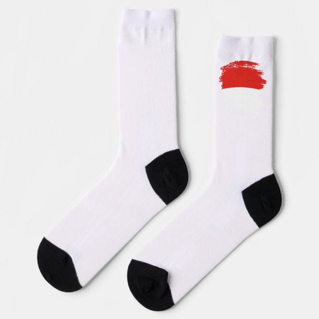 Indonesische Flagge Socken (Linkes Detail)