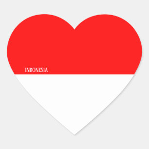 Indonesische Flagge Splendid Patriotic Herz-Aufkleber