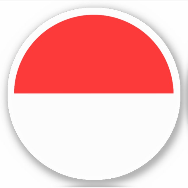 Indonesische Flaggenrundkleber Aufkleber (Vorderseite)