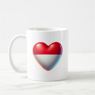 Indonesische Herz-Flag Tee Kaffee Tasse