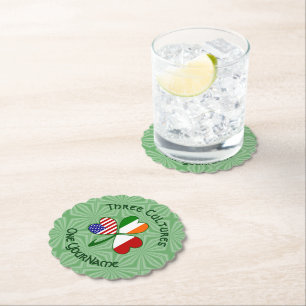 Indonesische Irische USA-Flaggen Shamrock Personal Untersetzer