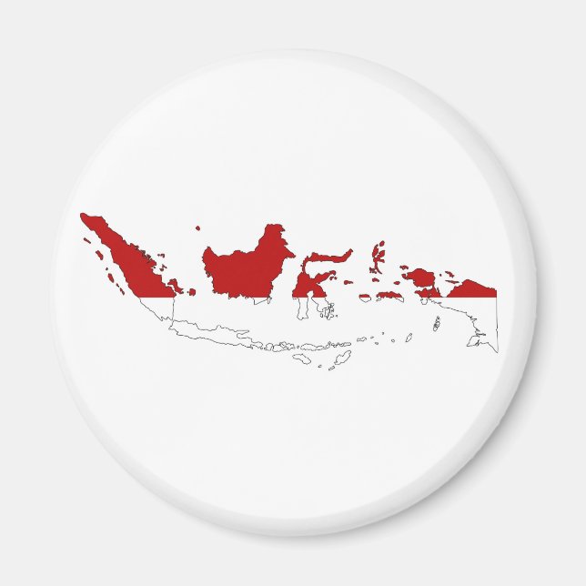 Indonesische Länderflaggengestaltung Silhouette Magnet (Vorne)