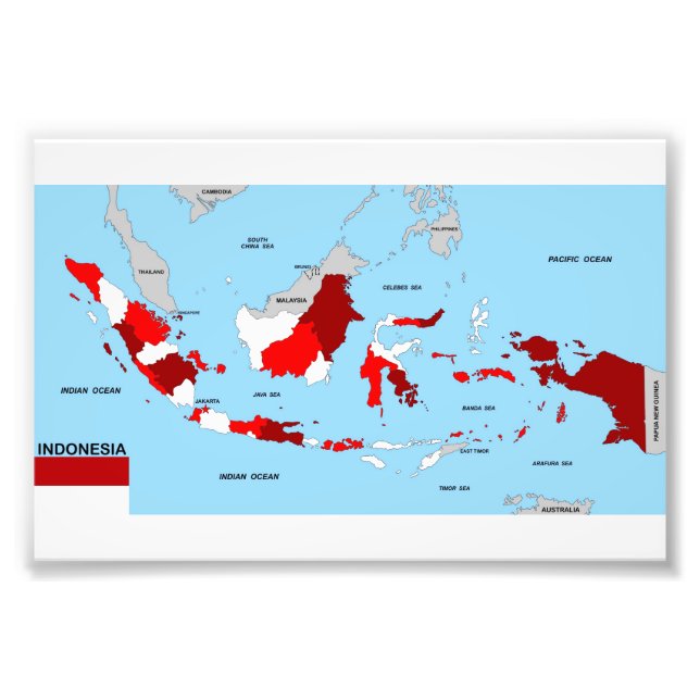 indonesische Landkarte Fotodruck (Vorne)
