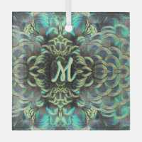 Indonesische Pfauenmuster Kust. Monogramm