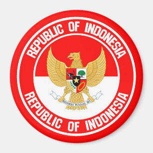 Indonesische RundEmblem Magnet