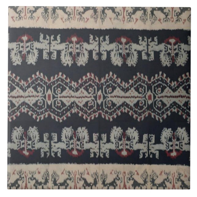 Indonesische Stammes- Ikat TextilWeavings Fliese (Vorderseite)