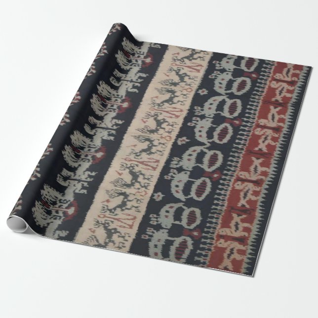 Indonesische Stammes- Ikat TextilWeavings Geschenkpapier (Ungerollt)