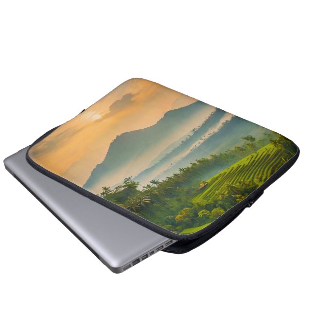 Indonesische Sunset Laptopschutzhülle (Vorne Knopf)