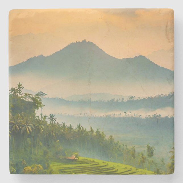 Indonesische Sunset Steinuntersetzer (Vorderseite)