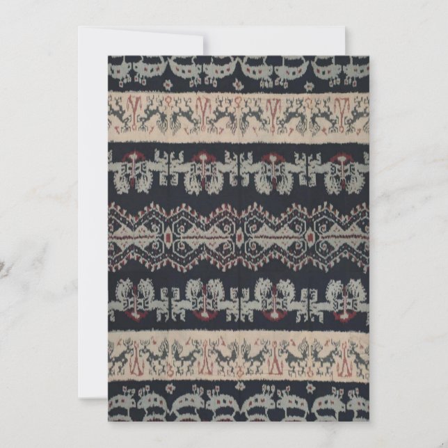Indonesische Tribal Ikat Textiles Weaving Indonesi Einladung (Vorderseite)