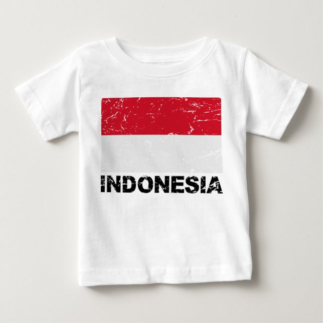 Indonesische Vintage Flagge Baby T-shirt (Vorderseite)