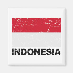 Indonesische Vintage Flagge Magnet