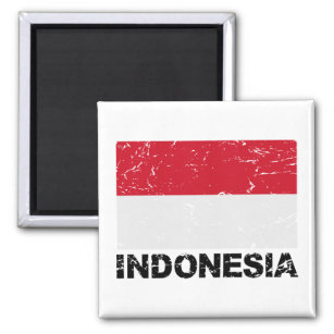 Indonesische Vintage Flagge Magnet