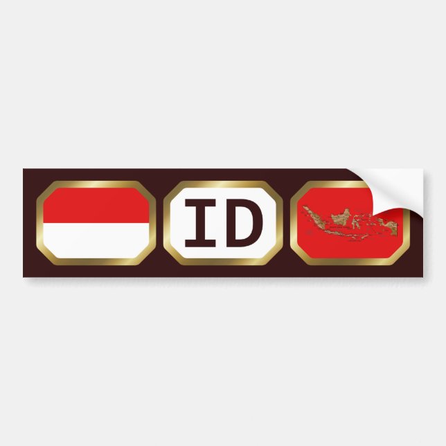 Indonesischer Flaggenplan-Code-Autoaufkleber Autoaufkleber (Vorne)
