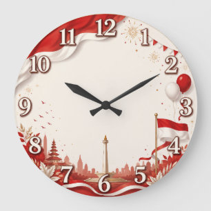 Indonesischer Unabhängigkeitstag Wanduhr