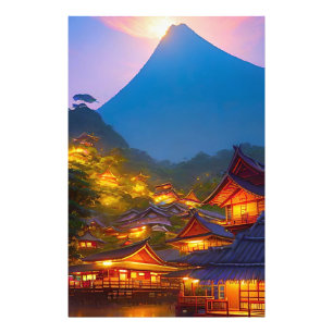 Indonesisches Dorf Sunset Fotodruck