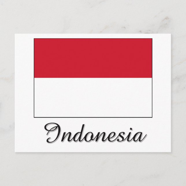 Indonesisches Flag-Design Postkarte (Vorderseite)