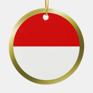 Indonesisches Flaggen-Ornament Keramik Ornament