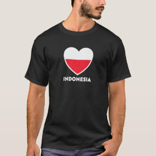 Indonesisches Flaggenherz T-Shirt