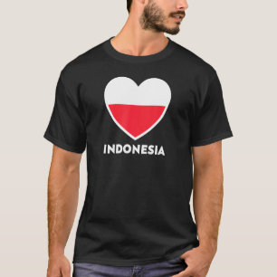 Indonesisches Flaggenherz T-Shirt