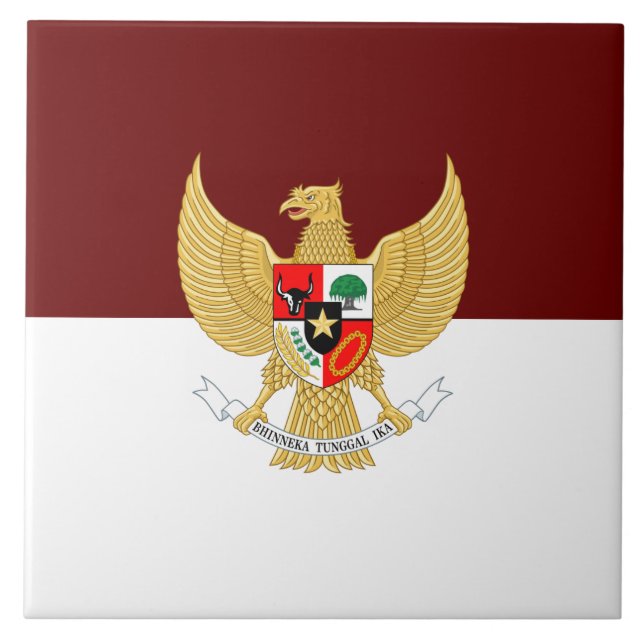 Indonesisches Flaggenzeichen Fliese (Vorderseite)
