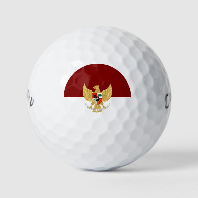 Indonesisches Flaggenzeichen Golfball (Vorderseite)