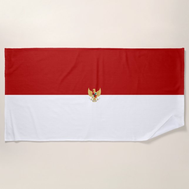 Indonesisches Flaggenzeichen   Strandtuch (Vorderseite)