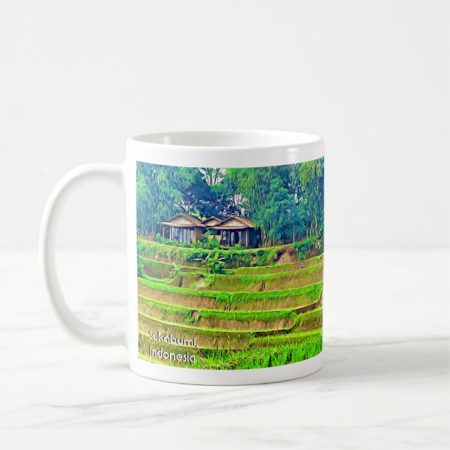 Indonesisches Reisfeld Kaffeetasse (Links)