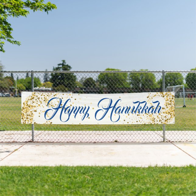 Indoor Custom Banner Happy Hanukkah (Insitu)