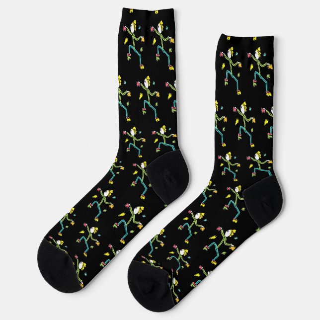 Indoor-Kletter-Strichmännchen Socken (Linkes Detail)